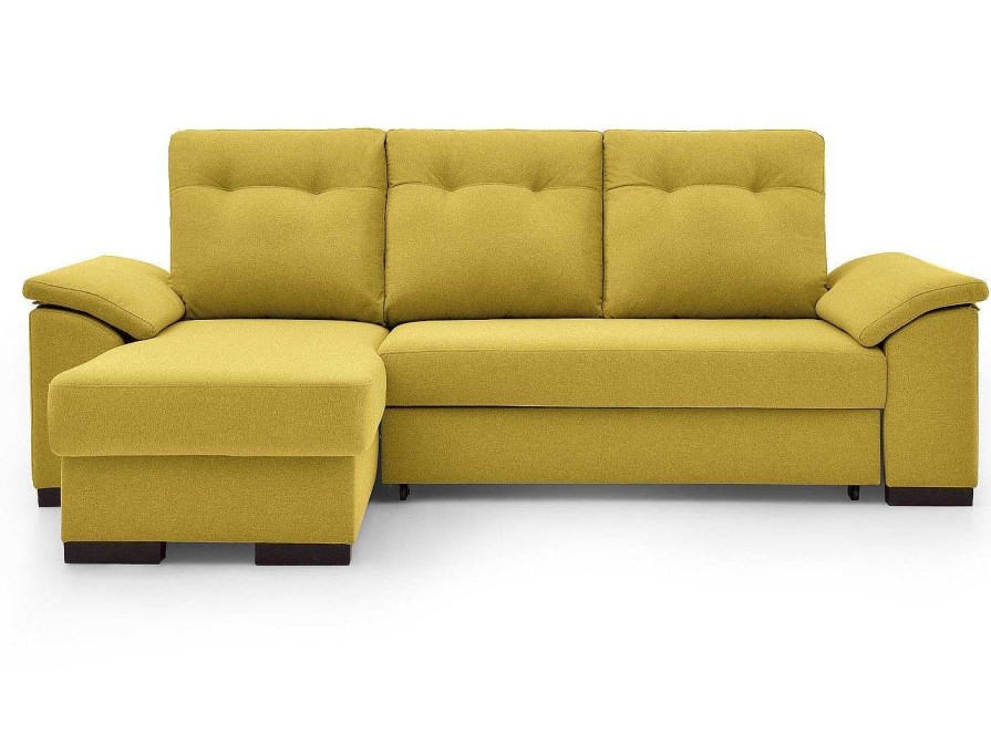 Sof S Merkamueble | Sof Cama Chaise Longue Con Sistema De Apertura Arrastre Elevable Tapizado Amarillo