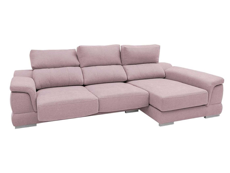 Sof S Merkamueble | Chaise Longue Derecho Con Asientos Deslizantes Tapizado Rosa