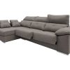 Sof S Merkamueble | Chaise Longue Izquierdo Con Asientos Deslizantes Tapizado Gris