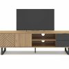 Salones Merkamueble | Mueble Tv Con Puertas, Cajones Y Huecos Color Sepet-Negro