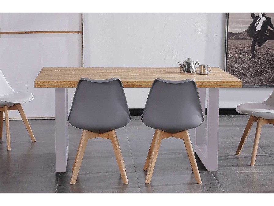 Salones Merkamueble | Mesa Comedor Fija De 160 Cm Color Roble Nordish-Blanco