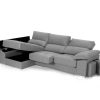 Sof S Merkamueble | Chaise Longue Con Asientos Deslizantes Tapizado Gris Claro