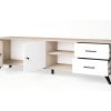 Salones Merkamueble | Mueble Tv Con Puertas, Cajones Y Huecos Color Sahara-Blanco Mate