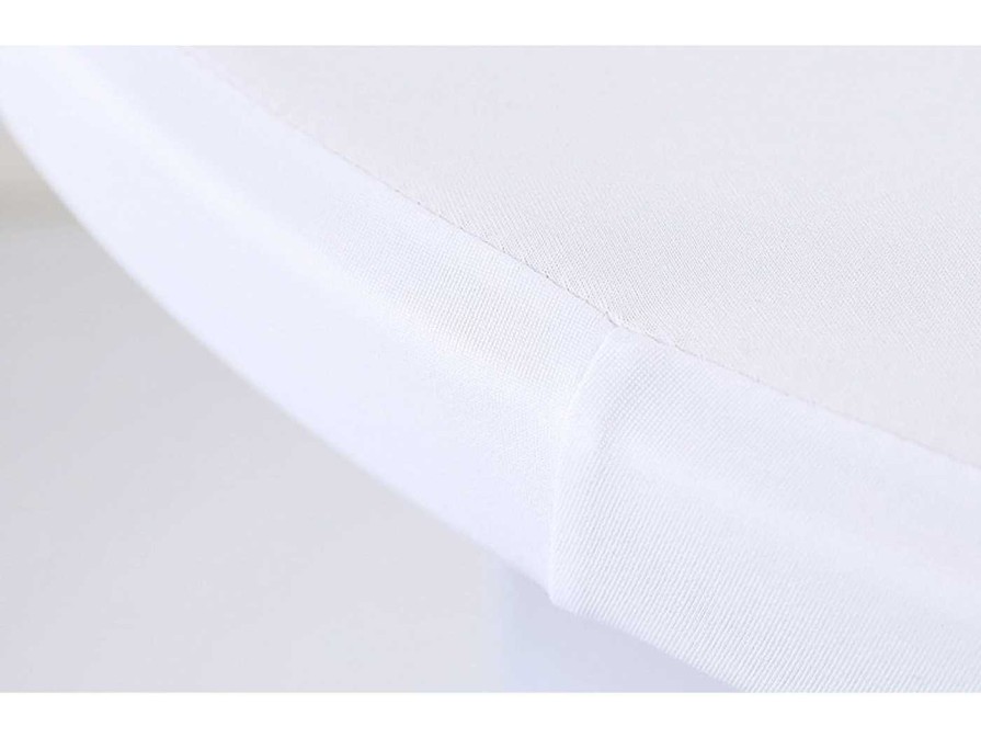 Mesas Merkamueble | Funda Mesa Alta Plegable Redonda Blanca 80 Cm