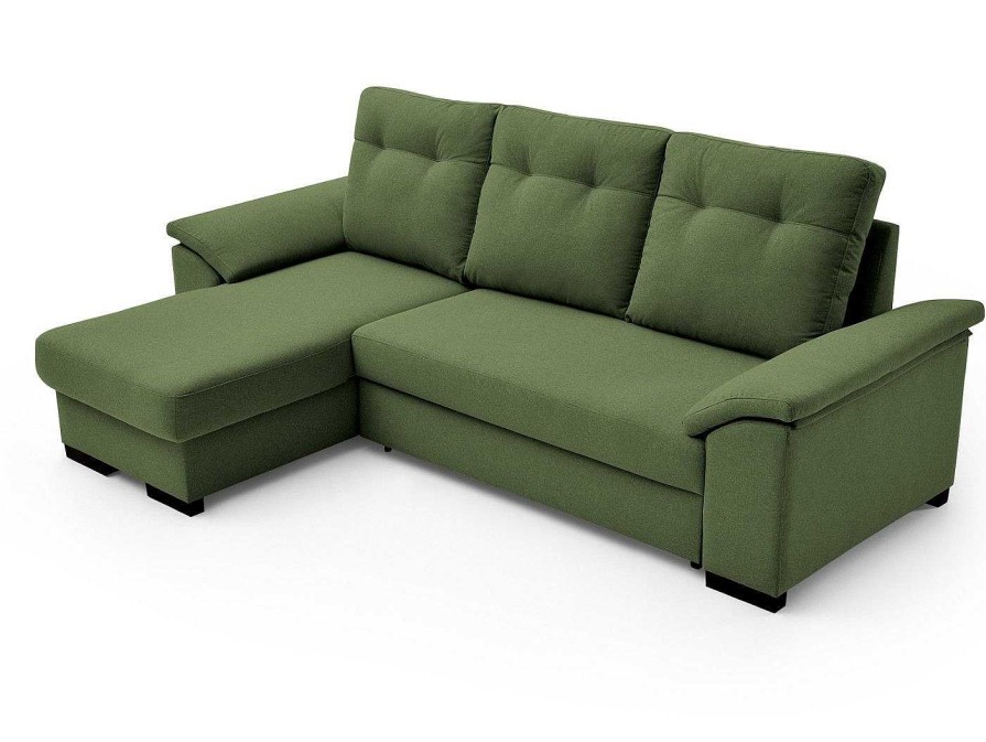 Sof S Merkamueble | Sof Cama Chaise Longue Con Sistema De Apertura Arrastre Elevable Tapizado Verde