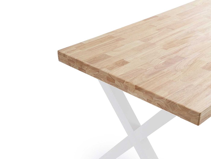 Salones Merkamueble | Mesa De Comedor Fija De 140 Cm Patas En X Color Roble-Blanco