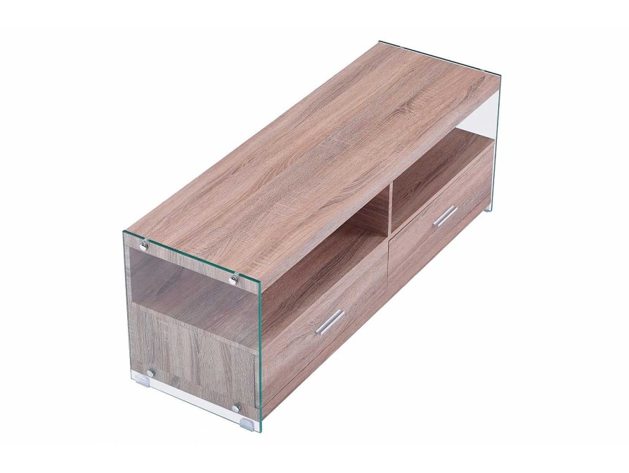 Salones Merkamueble | Mesa Tv Cristal Color Roble