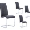 Salones Merkamueble | Pack 4 Sillas Comedor S Mil Piel Color Negro