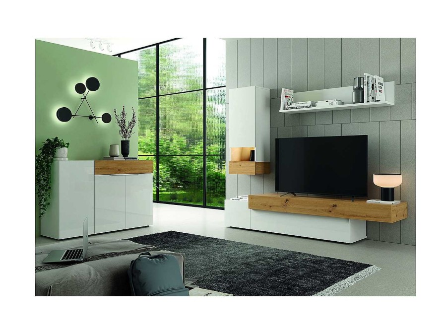 Salones Merkamueble | Composici N Sal N Modular Con Aparador. Color Blanco, Artisan