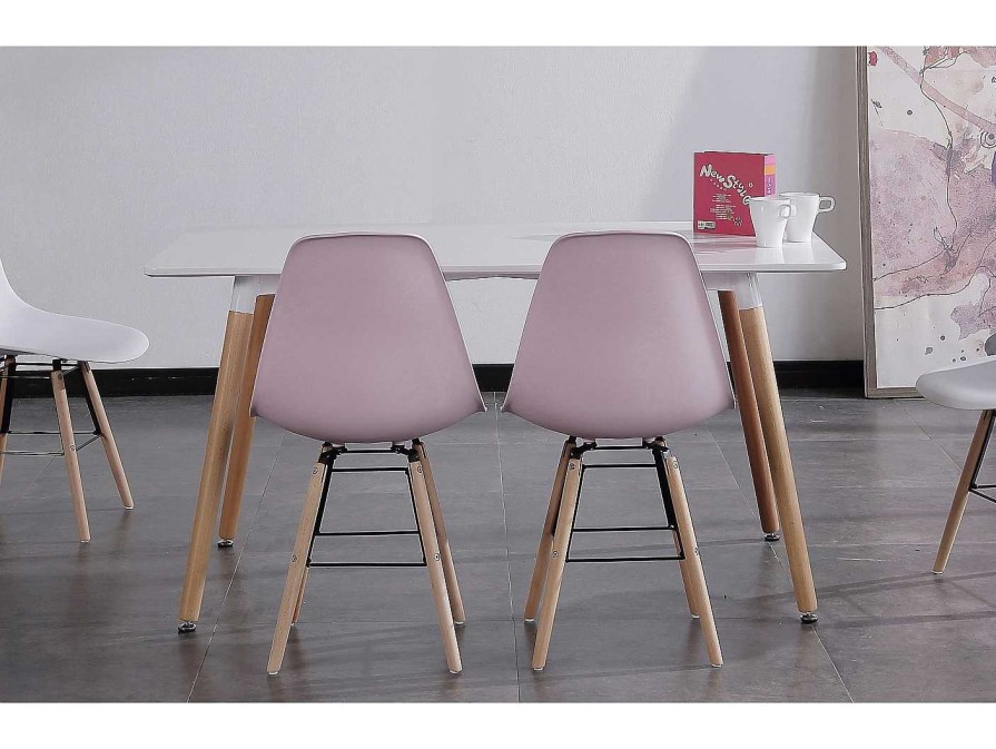 Salones Merkamueble | Mesa De Comedor Fija De 140 Cm Color Blanco-Haya