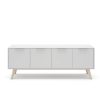 Salones Merkamueble | Mueble Tv 4 Puertas Color Blanco-Cera Blanca