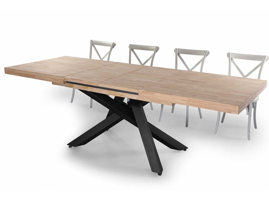 Salones Merkamueble | Mesa Comedor Extensible160X90 Cm Color Roble Nordish-Negro