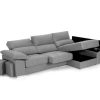 Sof S Merkamueble | Chaise Longue Con Asientos Deslizantes Tapizado Gris Claro