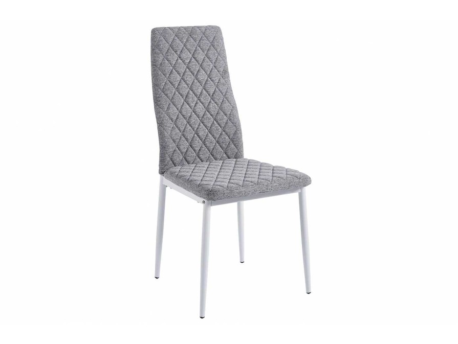 Salones Merkamueble | Pack 4 Sillas Comedor Tapizadas Color Gris-Blanco