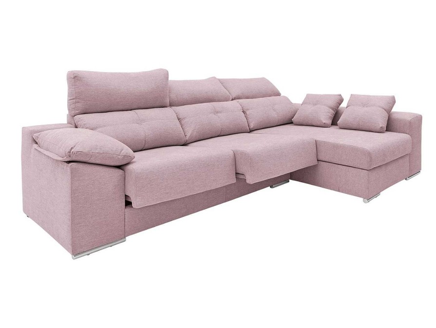 Sof S Merkamueble | Chaise Longue Derecho Con Asientos Deslizantes Tapizado Rosa