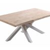 Salones Merkamueble | Mesa Comedor De 180 Cm Tapa Con Forma Color Roble Nordish-Blanco