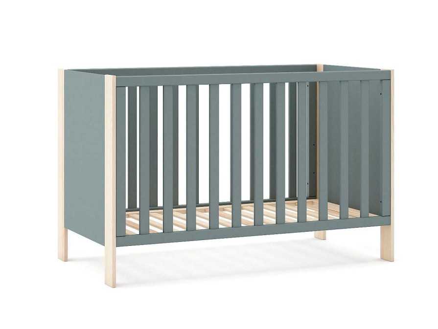 Juveniles Merkamueble | Cuna 120 X 60 Color Verde Kaki-Cera Blanca