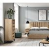 Dormitorios Merkamueble | Composici N Dormitorio Cama, Mesitas Y Sinfonier Color Naturale-Rayado