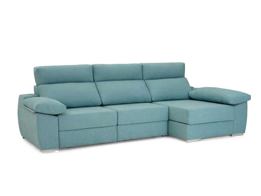 Sof S Merkamueble | Chaise Longue Con Asientos Deslizantes Tapizado Azul