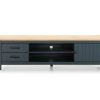 Salones Merkamueble | Mueble Tv 1 Puerta, 2 Huecos Y 2 Cajones Color Azul-Cera