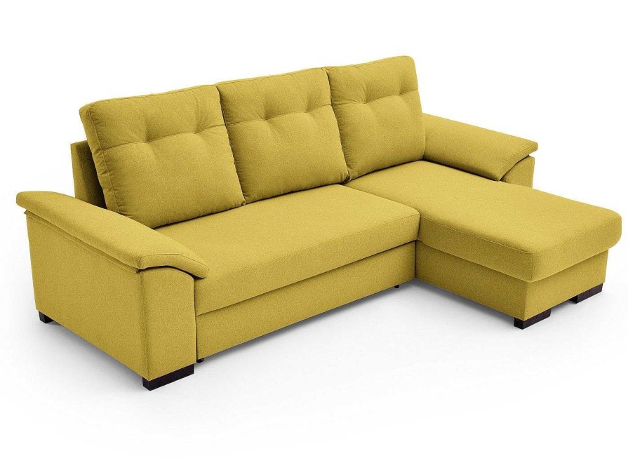 Sof S Merkamueble | Sof Cama Chaise Longue Con Sistema De Apertura Arrastre Elevable Tapizado Amarillo