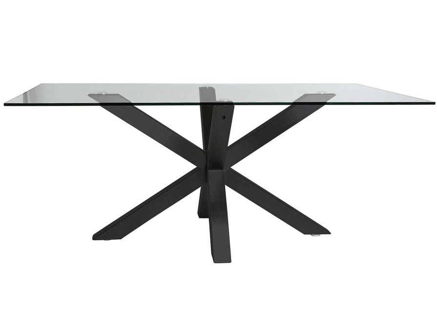 Salones Merkamueble | Mesa Comedor Rectangular Cristal-Negro