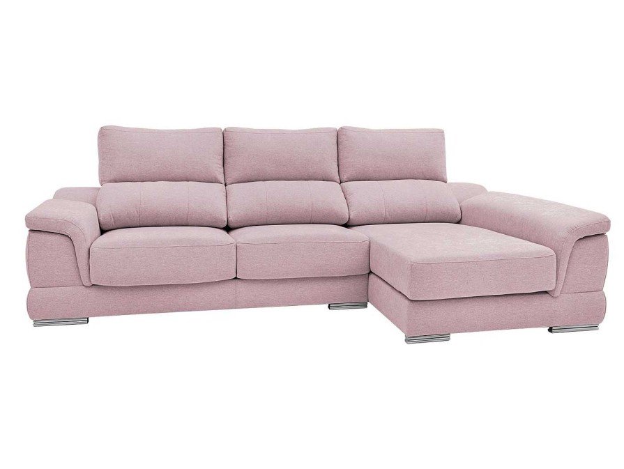 Sof S Merkamueble | Chaise Longue Derecho Con Asientos Deslizantes Tapizado Rosa