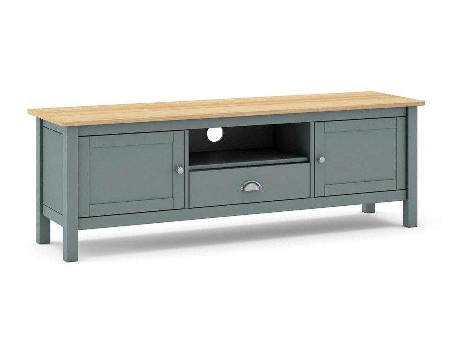 Salones Merkamueble | Mueble Tv Con 2 Puertas Y 1 Caj N Color Verde Kaki-Roble