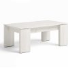 Salones Merkamueble | Mesa De Centro Elevable De 110 Cm Blanco Nordic