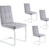 Salones Merkamueble | Pack 4 Sillas Comedor S Mil Tejido Color Gris-Cromo