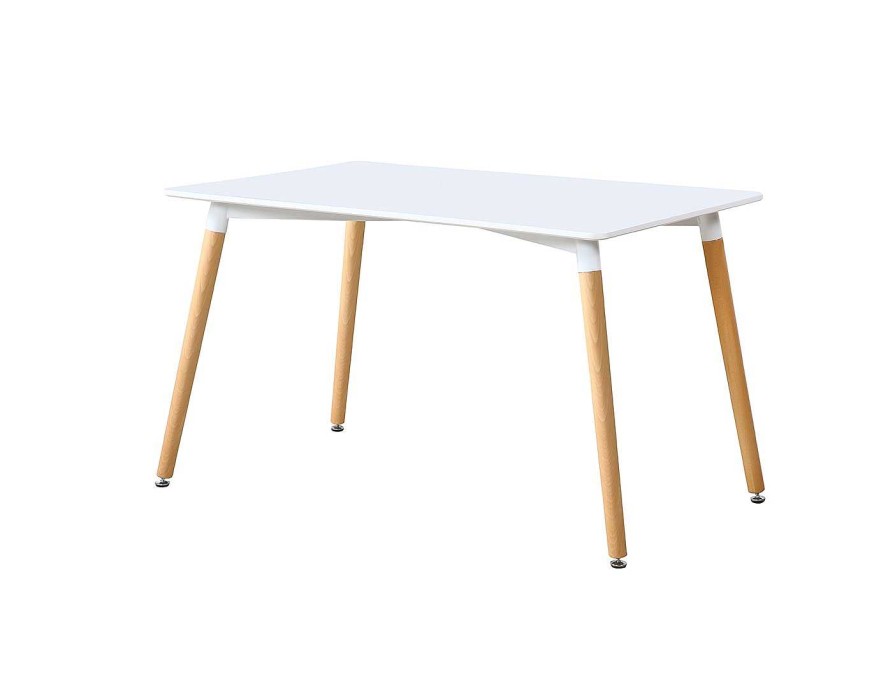 Salones Merkamueble | Mesa De Comedor Fija De 140 Cm Color Blanco-Haya