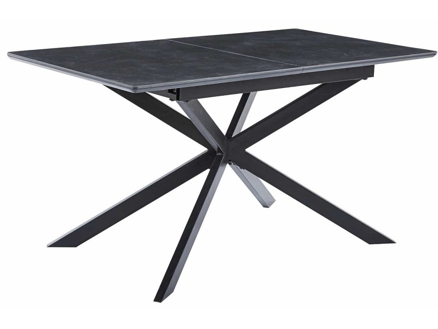 Salones Merkamueble | Mesa Comedor Extensible 140 Cm Color Ceramic Negro-Negro