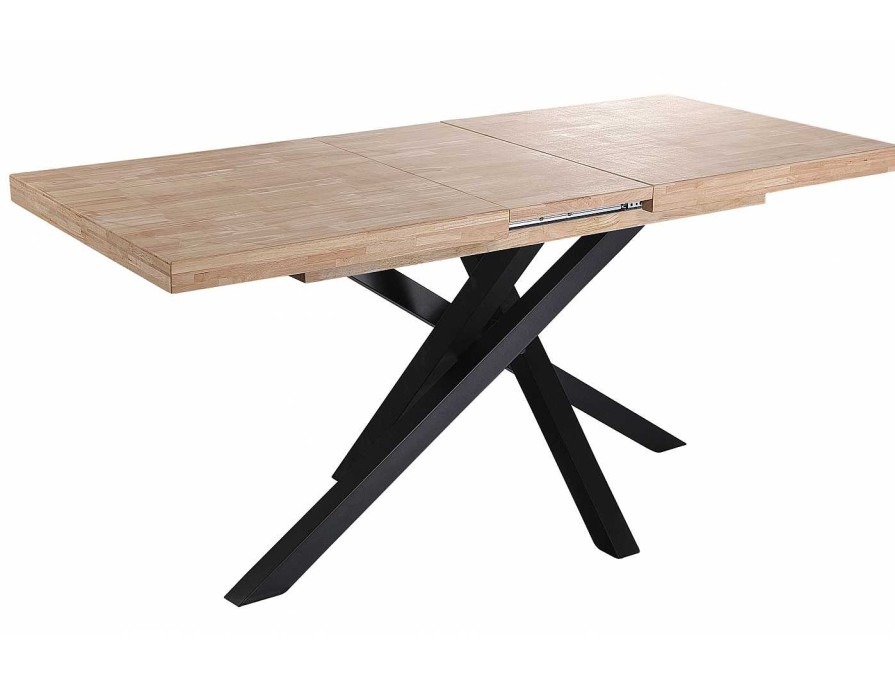 Salones Merkamueble | Mesa Comedor Extensible 140X 80 Cm Color Roble Nordish-Negro