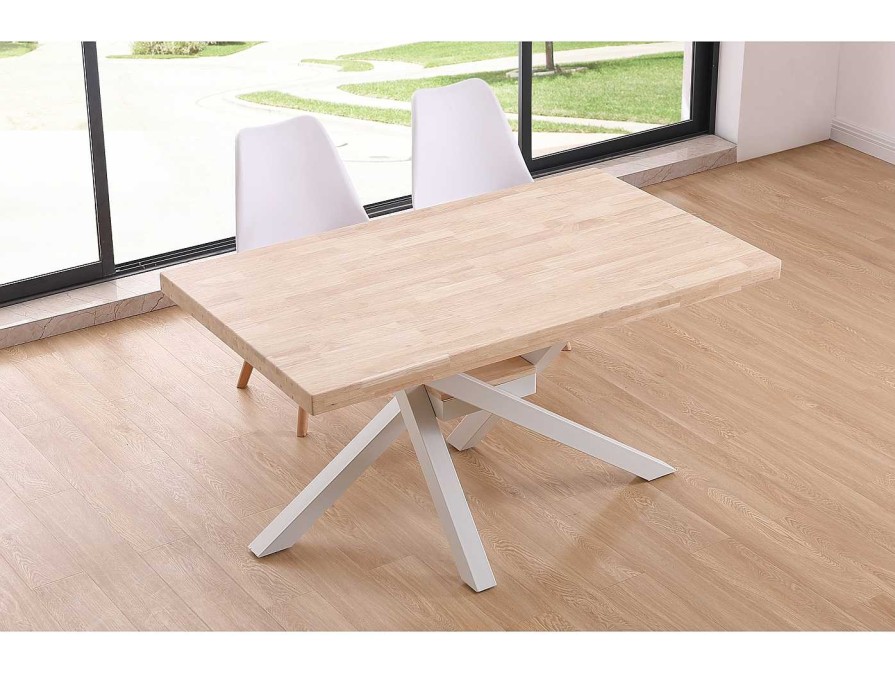 Salones Merkamueble | Mesa Comedor Fija Color Roble Nordish-Blanco