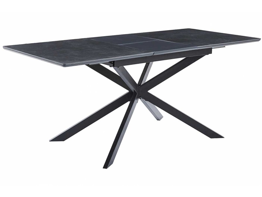 Salones Merkamueble | Mesa Comedor Extensible 140 Cm Color Ceramic Negro-Negro