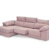 Sof S Merkamueble | Chaise Longue Con Asientos Deslizantes Tapizado Rosa