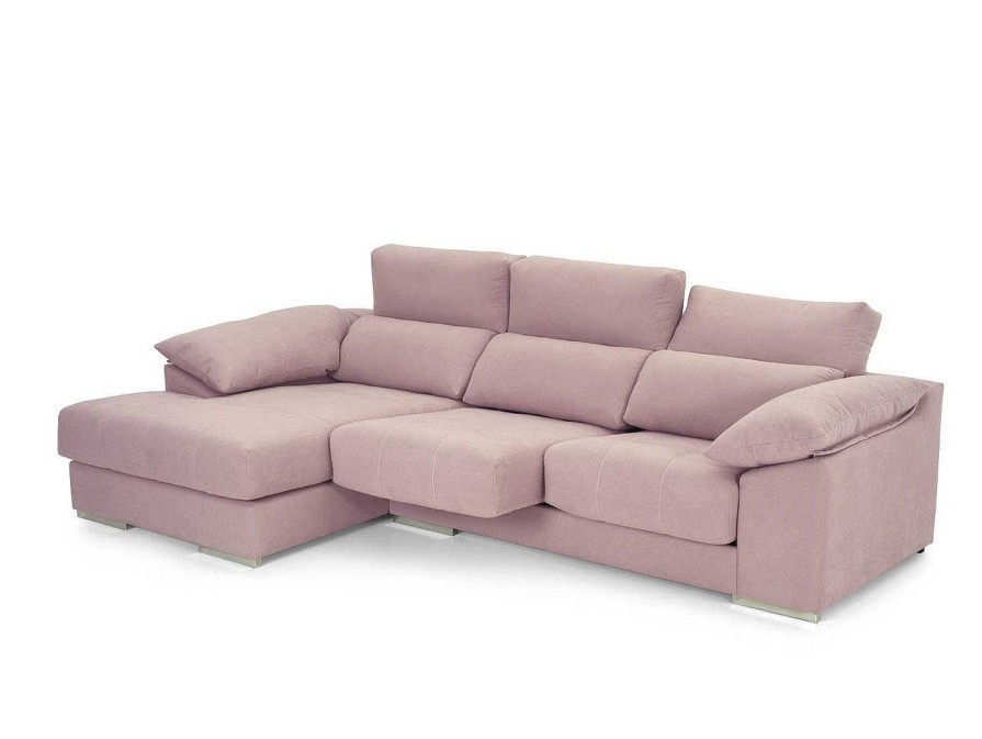 Sof S Merkamueble | Chaise Longue Con Asientos Deslizantes Tapizado Rosa