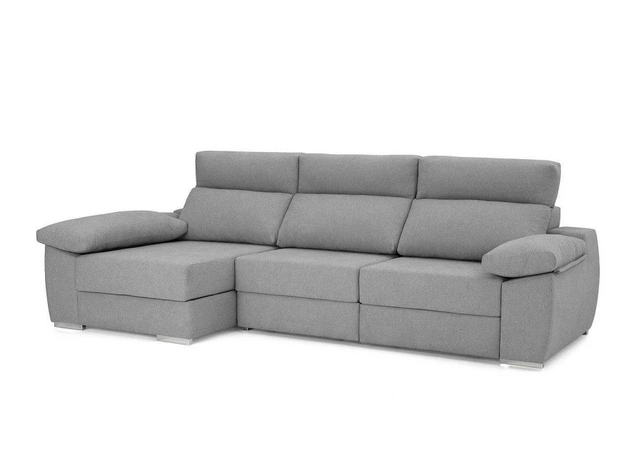 Sof S Merkamueble | Chaise Longue Con Asientos Deslizantes Tapizado Gris