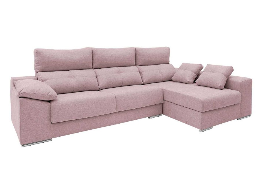 Sof S Merkamueble | Chaise Longue Derecho Con Asientos Deslizantes Tapizado Rosa