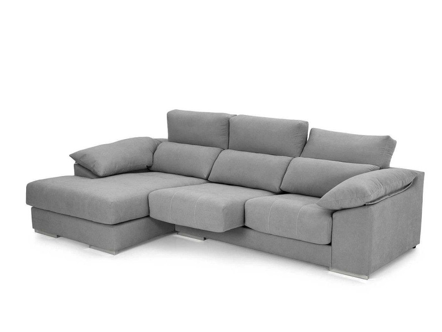 Sof S Merkamueble | Chaise Longue Con Asientos Deslizantes Tapizado Gris