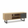 Salones Merkamueble | Mueble Tv Con Puerta, Huecos Y Cajones Color Sepet-Negro