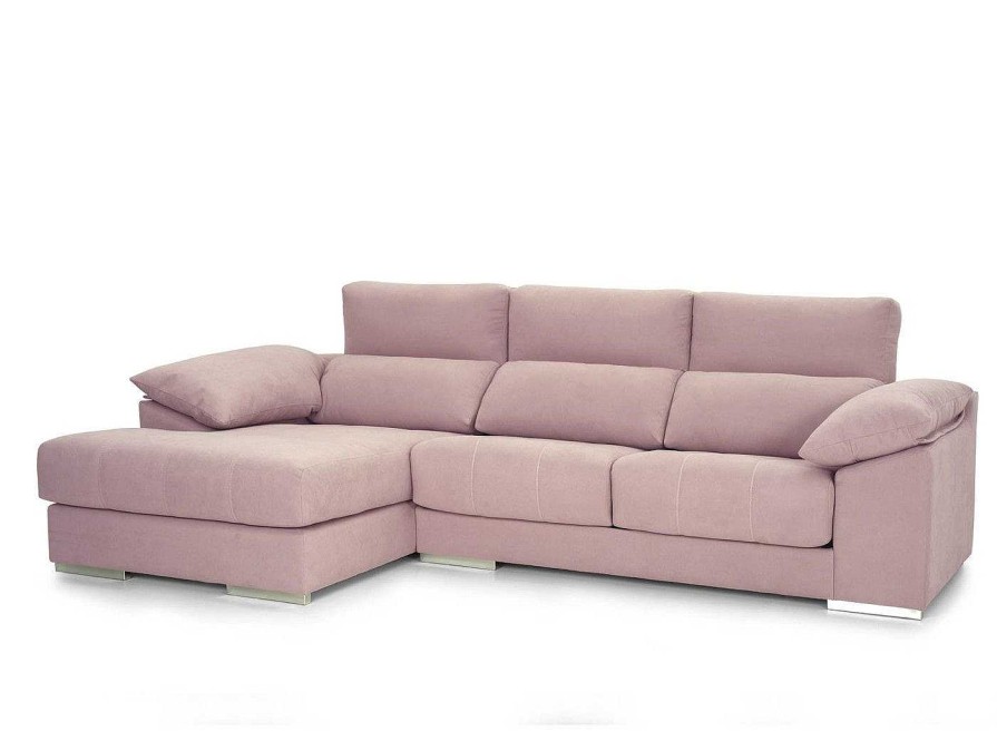 Sof S Merkamueble | Chaise Longue Con Asientos Deslizantes Tapizado Rosa