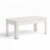 Salones Merkamueble | Mesa De Centro Elevable De 100 Cm Color Blanco Nordic