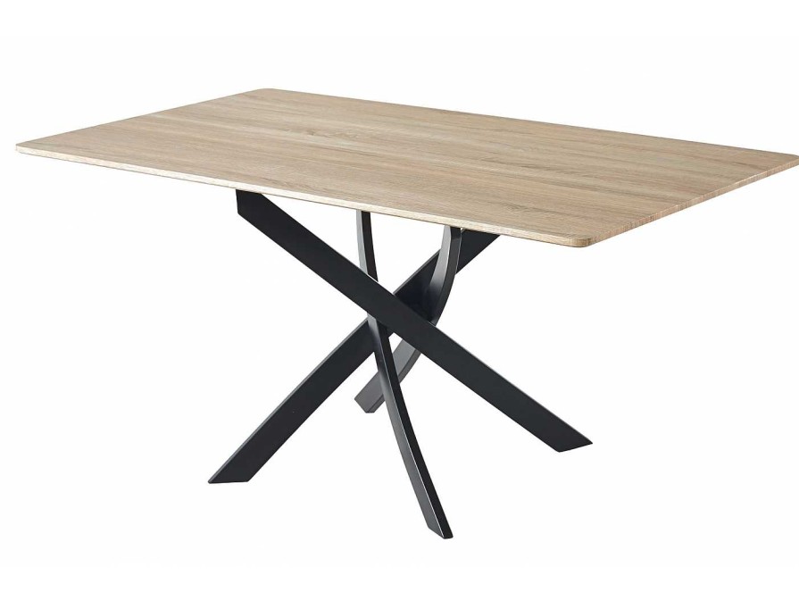 Salones Merkamueble | Mesa Comedor Fija Color Roble-Negro