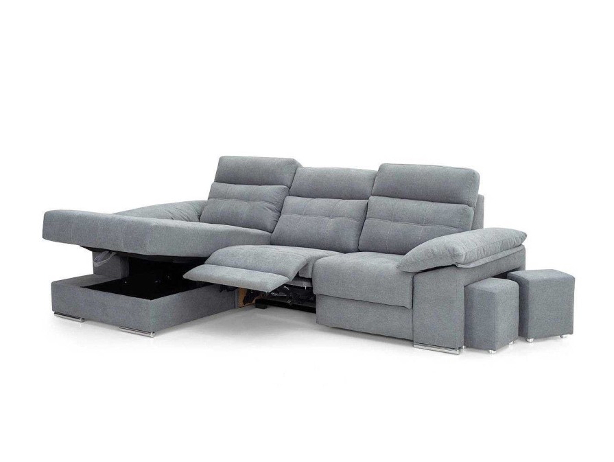 Sof S Merkamueble | Chaise Longue El Ctrica Tapizado Gris Oscuro