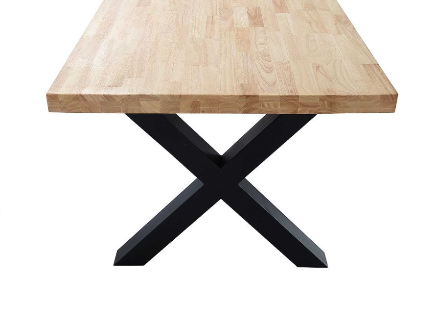 Salones Merkamueble | Mesa De Comedor Fija De 160 Cm Patas En X Color Roble-Negro