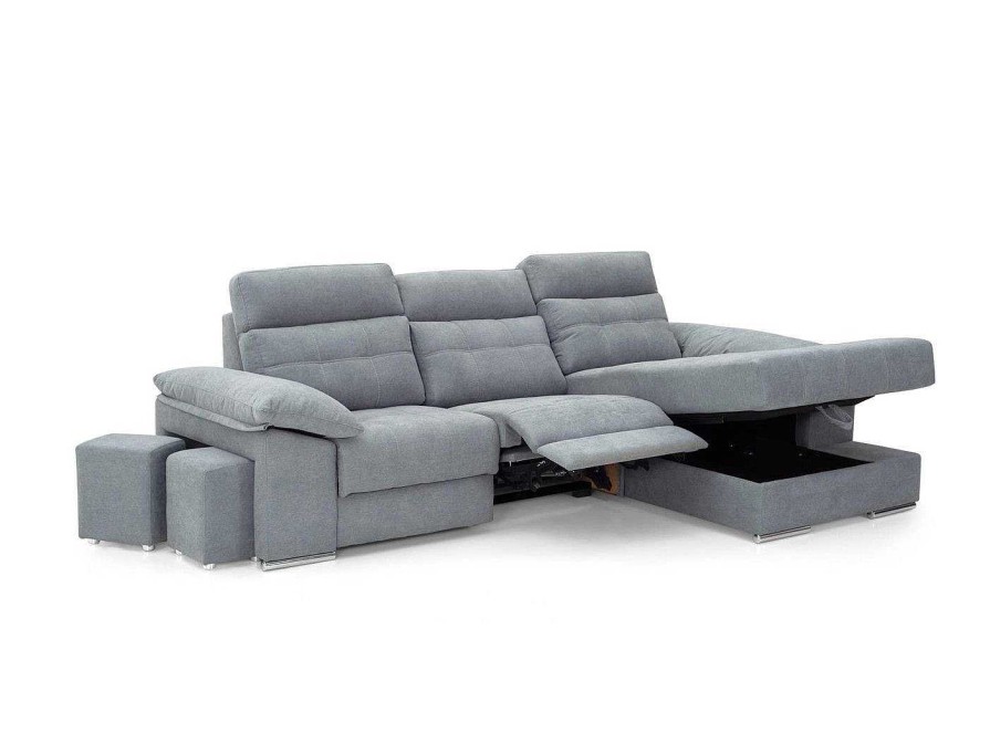 Sof S Merkamueble | Chaise Longue El Ctrica Tapizado Gris Oscuro