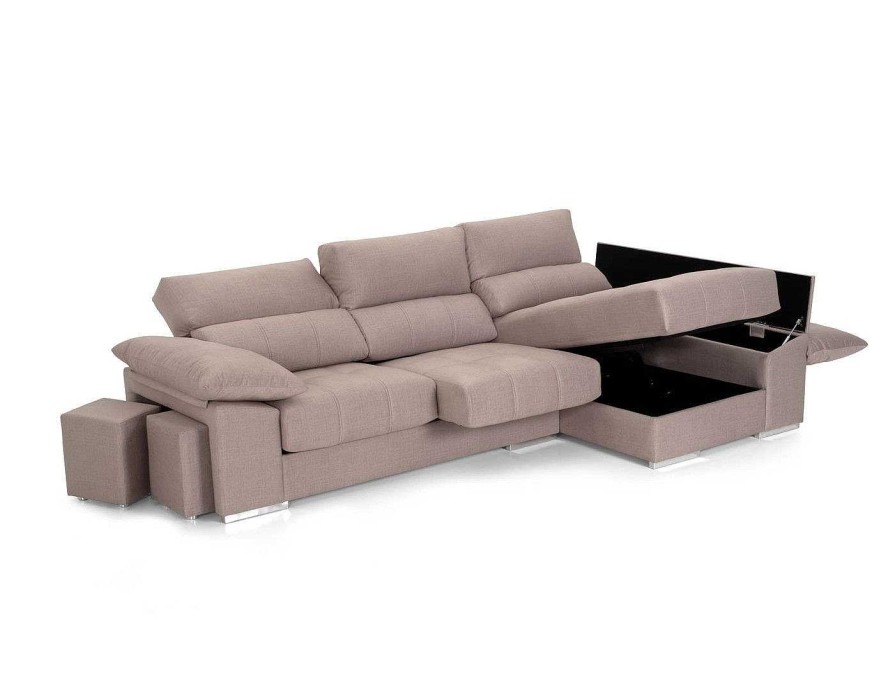 Sof S Merkamueble | Chaise Longue Con Asientos Deslizantes Tapizado Beige