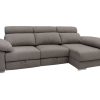 Sof S Merkamueble | Chaise Longue Derecho Con Asientos Deslizantes De Carro Tapizado Gris