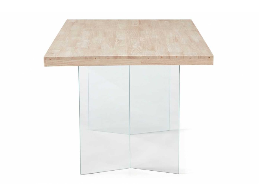 Salones Merkamueble | Mesa Comedor De 160 Cm Patas Cristal -V- Color Roble Nordish-Cristal